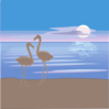 Flamingos On A Beach Clip Art